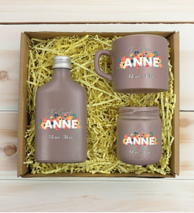 BK Gift Kişiye Özel İsimli DTF Anne Temalı Mat Gri Kahve Fincanı & Kolonya & Mum Hediye Seti-2, Anneye Hediye, Anneler Günü Hediyesi