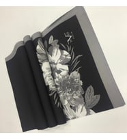 Çiçekli Desen Modal Seri Şal Eşarp Askısı ile Birlikte 75x200 cm Siyah-75x200