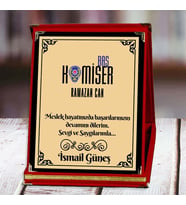 Başkomiser Baskılı Plaket (1. Tasarım)  Kişiye Özel (Kırmızı)