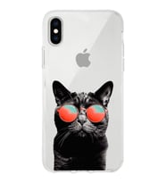 PrintiFy Apple  iPhone XS Max ile Uyumlu 1mm Slim Fit Kedi 3 050d Baskılı Şeffaf  Kılıf