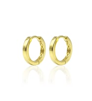 925 Ayar Gümüş küpe Üzeri Altın Kaplama Düz Halka Küpe SGTL13196GOLD