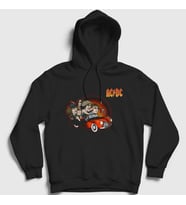 Presmono Unisex Siyah Classic Car AC/DC Kapüşonlu Sweatshirt 6211tt