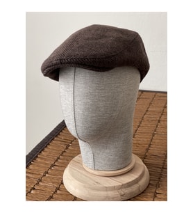 Kışlık London Model Yün Kumaş Unisex Flat Cep Kahve Rengi Balık Sırtı Kasket Şapka Hat ( Lastikli )