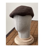 Kışlık London Model Yün Kumaş Unisex Flat Cep Kahve Rengi Balık Sırtı Kasket Şapka Hat ( Lastikli )