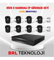 Rivo 8 Kameralı 2 Mp İp Güvenlik Kamera Seti (Dahili Mikrofonlu)