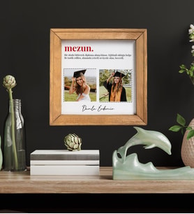 Kişiye Özel Fotoğraflı Mezun Doğal Ahşap Fotoğraf Çerçevesi - CRCV1001 