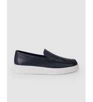 %100 Hakiki Deri Lacivert Erkek Loafer Ayakkabı