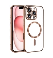 Apple iPhone 16 Pro Uyumlu Kılıf Kamera Korumalı M-safe Wireless Şarj Özellikli Zore Demre Kapak (A.Krem)