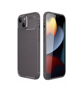 Apple iPhone 14 Kılıf Auto Focus Karbon Kapak - Gri