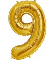 Pazariz  balon Rakam Balon Folyo Orta Boy 75 cm Gold 9