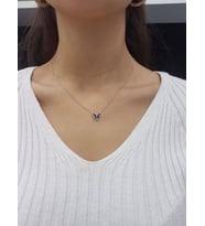 Kelebek Lazer Mineli Minimal Kolye (Karışık)