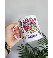 İsme Özel Kişiye Özel Kırmızı 90’lar Tasarımlı Retro Kupa Bardak