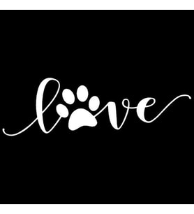 Love Köpek Ayak izi Sticker Yapıştırma Etiket 22CM Beyaz Renk