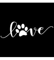 Love Köpek Ayak izi Sticker Yapıştırma Etiket 22CM Beyaz Renk