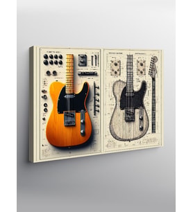 Kanvas Tablo Elektro Gitar Çizimleri