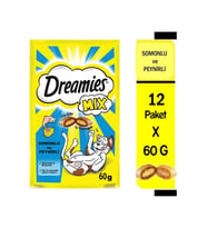 Dreamies Mix Somonlu ve Peynirli Kedi Ödülü 12 Adet x 60 Gr