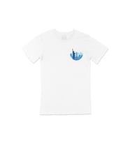 New York Cep Logo Tasarımlı Beyaz Tişört