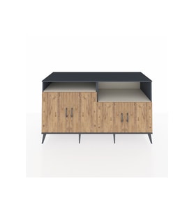 Kronos Konsol 4 Raflı 4 Kapaklı 176x59x99 Antrasit-Çam/Aytaşı
