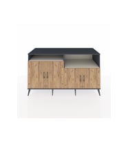Kronos Konsol 4 Raflı 4 Kapaklı 176x59x99 Antrasit-Çam/Aytaşı