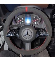 DİKİŞLİ DİREKSİYON KILIFI NUBUK DERİ KIRMIZI YÜZÜK KIRMIZI DİKİŞLİ MERCEDES SPRİNTER VİTO YENİLER