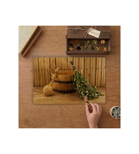 Rus Sauna Malzemeleri Tasarımı 240 parça Ahşap Puzzle Ahşap Kutuda MP00099