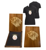 Galatasaray Orijinal 4 Yıldız Siyah T-Shirt Aslan Ahşap Kutulu