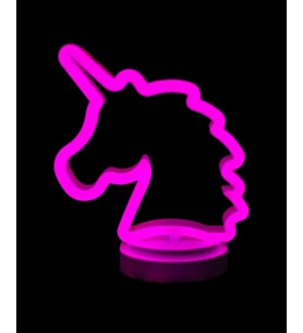 Northcity Neon Işıklı Unicorn Masa Gece Lambası – Pil + USB Beslemeli