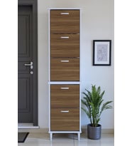 Eliusta Store Ayaklı Ceviz Ayakkabılık 52 cm Kapı Önü/Giyim Odası/Antre Uyumlu Ayakkabılık 52x205x26 cm
