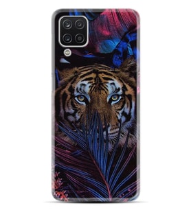 Kılıfland Samsung Galaxy A12 Kılıf Desenli Silikon Resimli Kapak Flowers Tiger Kılıf 1319
