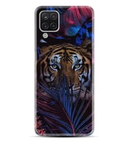 Kılıfland Samsung Galaxy A12 Kılıf Desenli Silikon Resimli Kapak Flowers Tiger Kılıf 1319