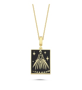 Mineli Gelin Altın Kaplama Kolye RZ32 (Gold)