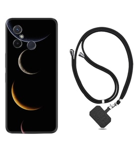 Xiaomi Redmi 12C Kılıf Resimli Boyun Askılı İpli Desenli Silikon Series Gezegenler 1901