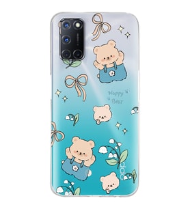 Oppo A52/A72/A92 Uyumlu Happy Bears Tasarımlı Şeffaf Telefon Kılıfı