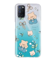 Oppo A52/A72/A92 Uyumlu Happy Bears Tasarımlı Şeffaf Telefon Kılıfı