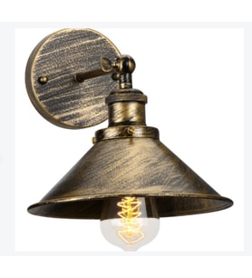 RİOLİGHT RETRO1,RUSTİK,VİNTAGE1 FIRÇALI MATT SARI 1XE27 HAREKETLİ BAŞLIK METAL DUVAR APLİK ÇAP:23CM (Eskitme Altın)
