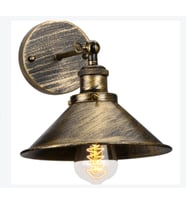 RİOLİGHT RETRO1,RUSTİK,VİNTAGE1 FIRÇALI MATT SARI 1XE27 HAREKETLİ BAŞLIK METAL DUVAR APLİK ÇAP:23CM (Eskitme Altın)