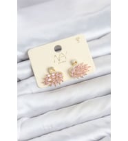 Pembe Zirkon Taşlı Gold Swan Kuğu Model Kadın Küpe TJ-BKP11942