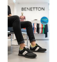 United Colors Of Benetton Lacivert Bağcıklı Cilt Erkek Spor Ayakkabı BNI-12114 M