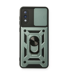 Samsung Galaxy A02 Kılıf Pars Lens Yüzüklü Silikon - Yeşil