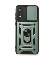 Samsung Galaxy A02 Kılıf Pars Lens Yüzüklü Silikon - Yeşil