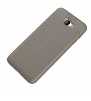 Samsung Galaxy J7 Prime Kılıf Esnek Pu-Deri Leather-Pu Serisi Protected Case (Gri)