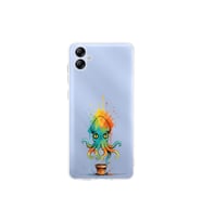 Samsung Galaxy A04e ile uyumlu Splash ahtapot tasarımlı şeffaf silikon kılıf