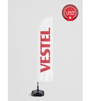 Vestel Logolu Yelken Bayrak Set - Raşel Kumaş 1. Kalite
