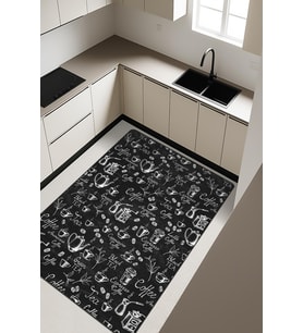 Dijital Baskı Kaymaz Taban Mutfak Halısı H0069 (Çok Renkli)