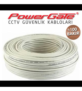 Powergate Vıa 100mt, 2+1 (2x0,22+0,22) %100 Bakır, Cctv Güvenlik Kablosu