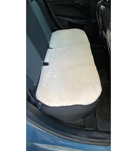 Yumuşak Tüylü Peluş Serme Oto Koltuk Koruyucu Minder Arka Bej