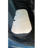 Yumuşak Tüylü Peluş Serme Oto Koltuk Koruyucu Minder Arka Bej