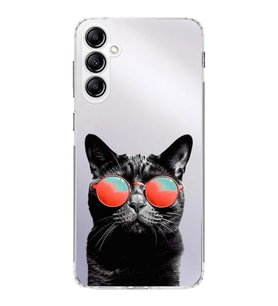 PrintiFy Samsung Galaxy A14 ile Uyumlu Kedi 3 Kamera Korumalı Şeffaf Kılıf