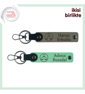 Yeni Başlayan Asistanlara Hatıra – Üç Ayyıldız Desenli Anahtarlık Takımı, Kül Gri-Yeşil