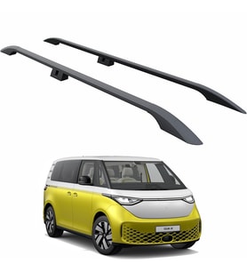Volkswagen Id. Buzz Uzun Şase Araç Üstü Alüminyum Tavan Yan Rayları Plus Serisi - Siyah